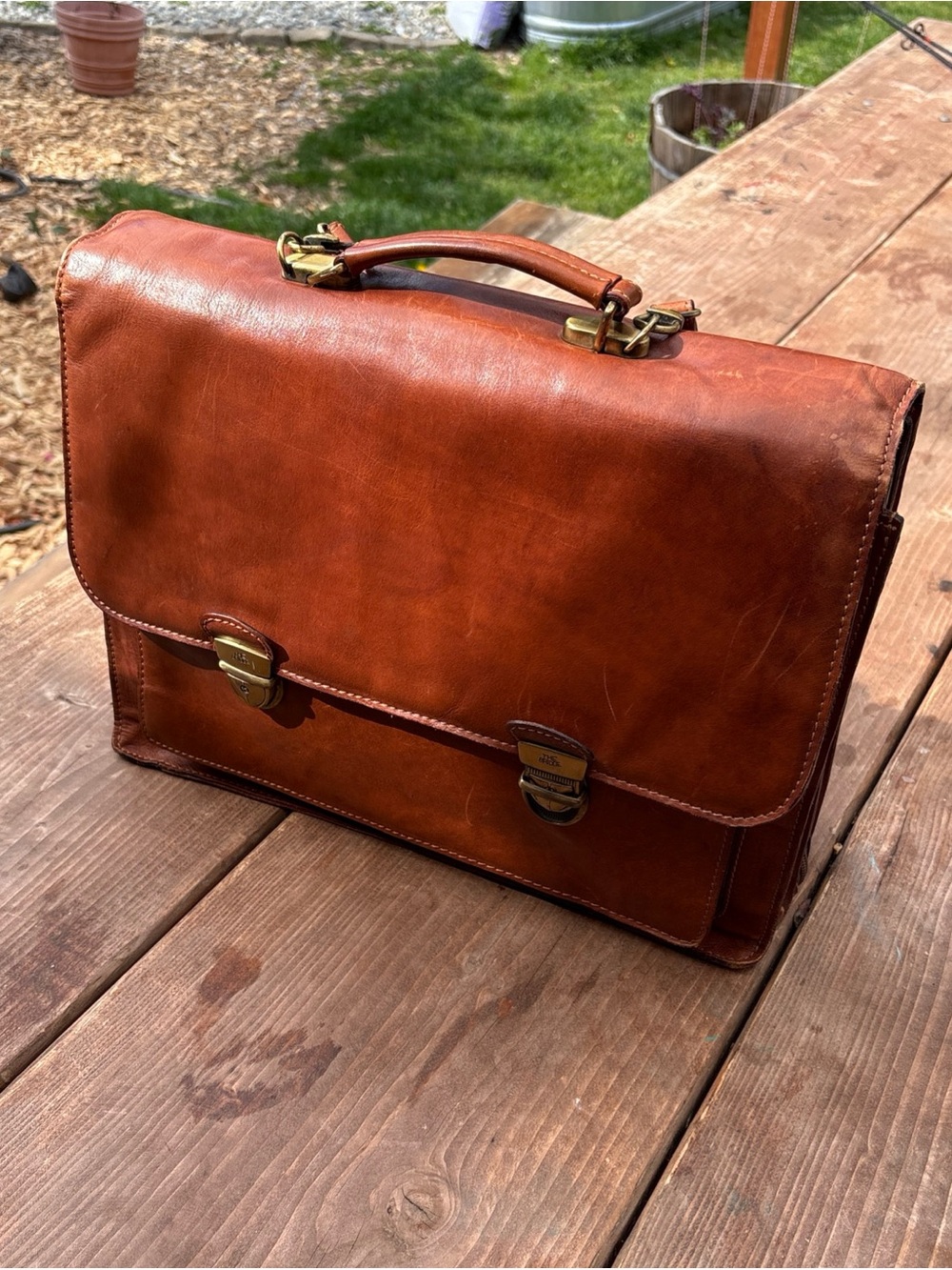 Vintage The Bridge Italy Leather Satchel Briefcase - Story Uomo - With Strap